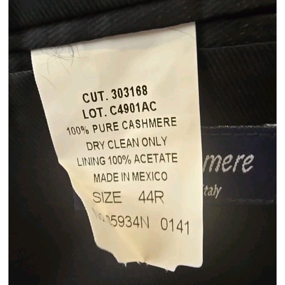 Andrew Fezza Men's 100% Cashmere Sport Jacket Coat Blazer Flannel Soft Size 44R - Picture 7 of 8